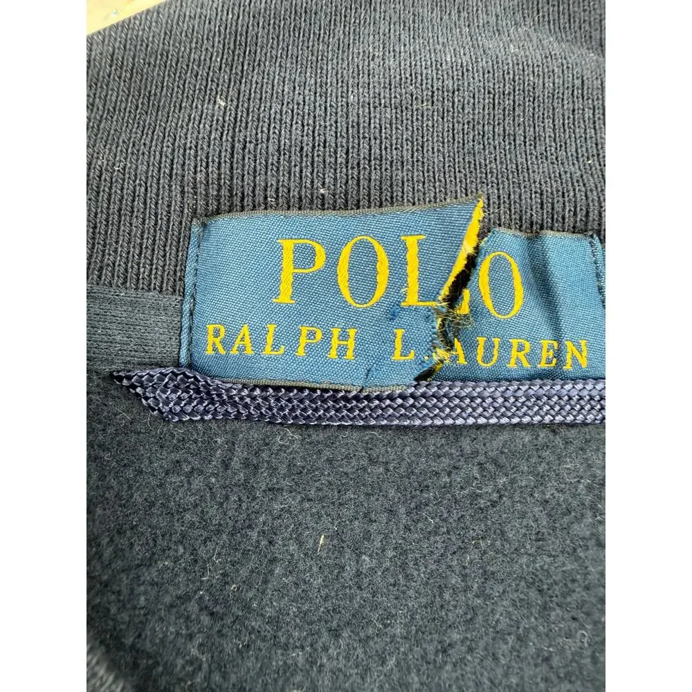 POLO RALPH LAUREN Varsity Bomber Jacket Size 3XLT Baseball Navy Blue White NEW